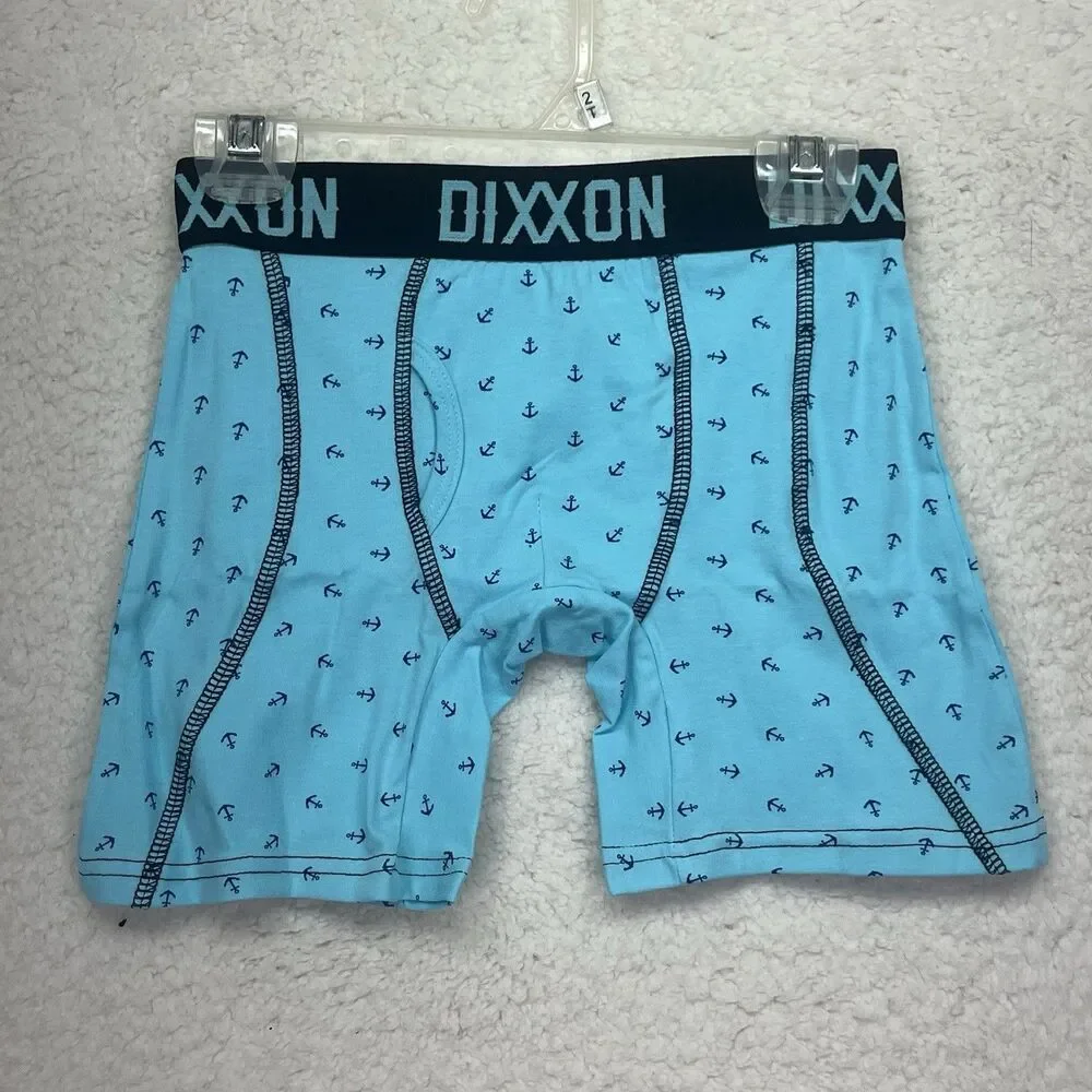 NIB Dixxon Flannel Company  Men’s Large Premium Boxer Briefs Teal Anchor 2 Pairs